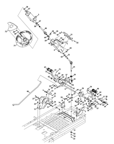 Steering Column And Pedal Controls Diagram and Parts List for Z-FORCESZ60 (53FJD-53FJD050)(2015) Cub Cadet Lawn Tractor